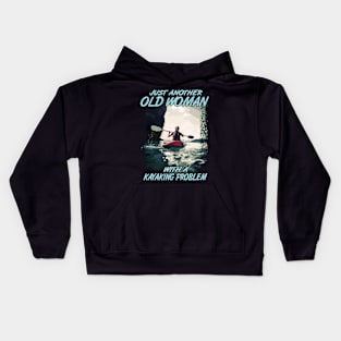 just another pld woman with a kayaking problem kayak Kids Hoodie